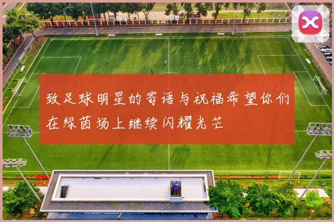 致足球明星的寄语与祝福希望你们在绿茵场上继续闪耀光芒